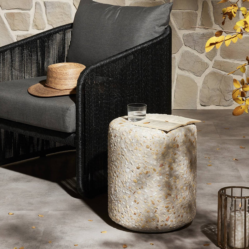 Orlan Outdoor End Table - Pure Terrazzo