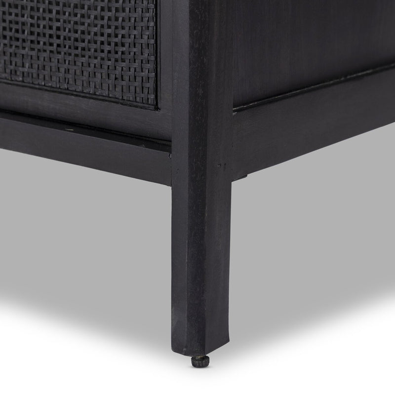 Sydney 9 Drawer Dresser - Black Wash & Black Cane