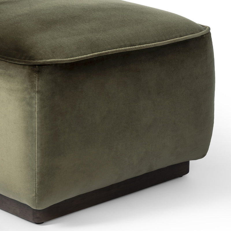 Sinclair Square Ottoman-21" - Surrey Olive