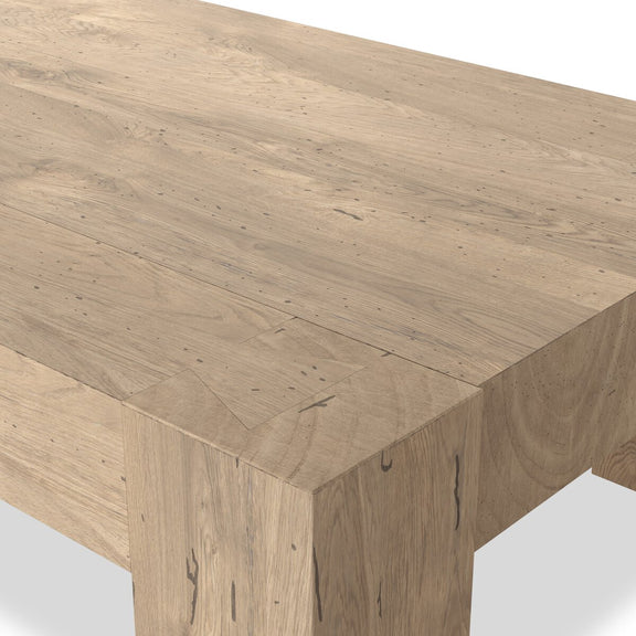 Abaso Rectangular Coffee Table - Whitewash Rustic Wormwood Oak