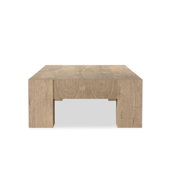Abaso Rectangular Coffee Table - Whitewash Rustic Wormwood Oak