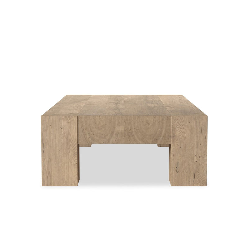 Abaso Rectangular Coffee Table - Whitewash Rustic Wormwood Oak