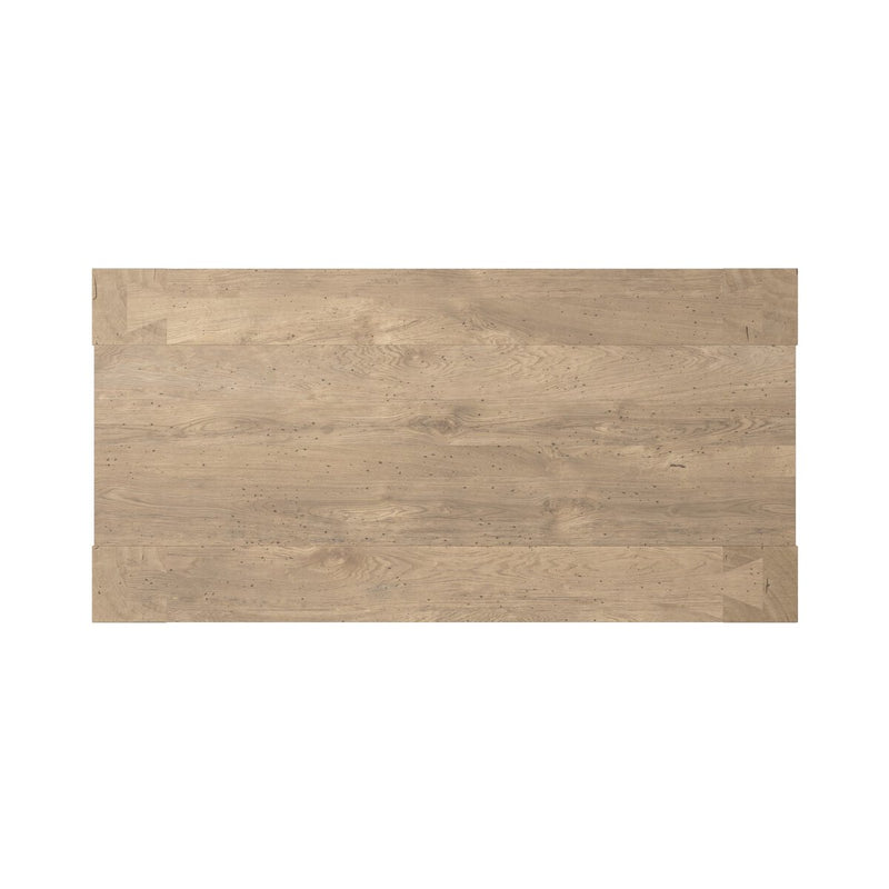 Abaso Rectangular Coffee Table - Whitewash Rustic Wormwood Oak