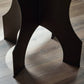 Round Side Table In Solid Iron - Bronze Hammered Textured