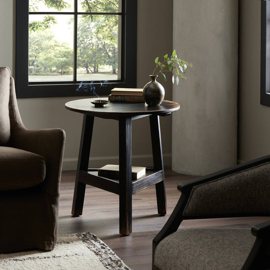 Kickapoo River Cricket Table - Distressed Black