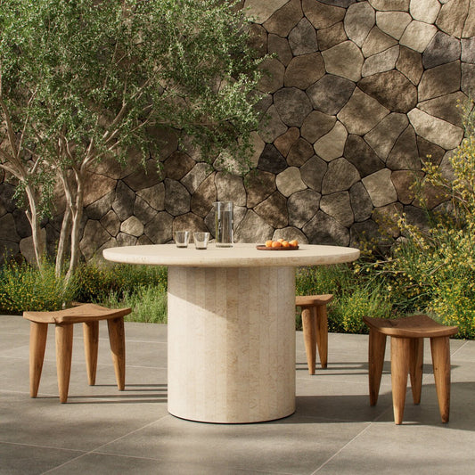 Oakland Outdoor Dining Table - Outdoor Cream Marble