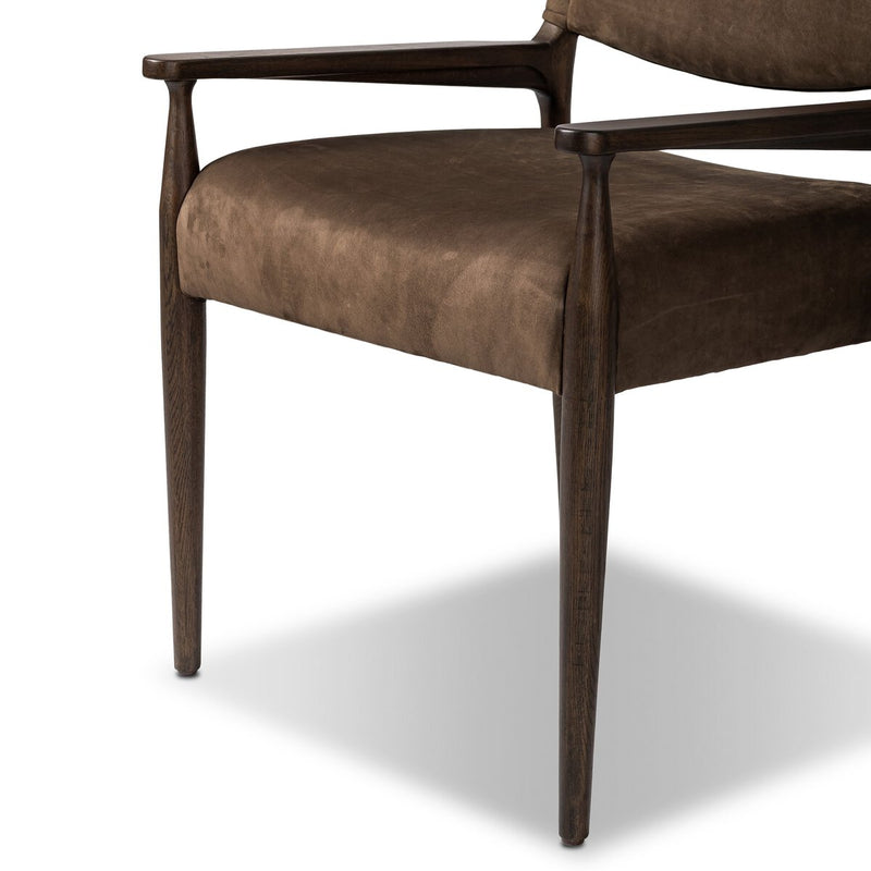 Jayla Dining Armchair - Nubuck Cigar