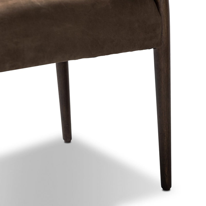 Jayla Armless Dining Chair - Nubuck Cigar