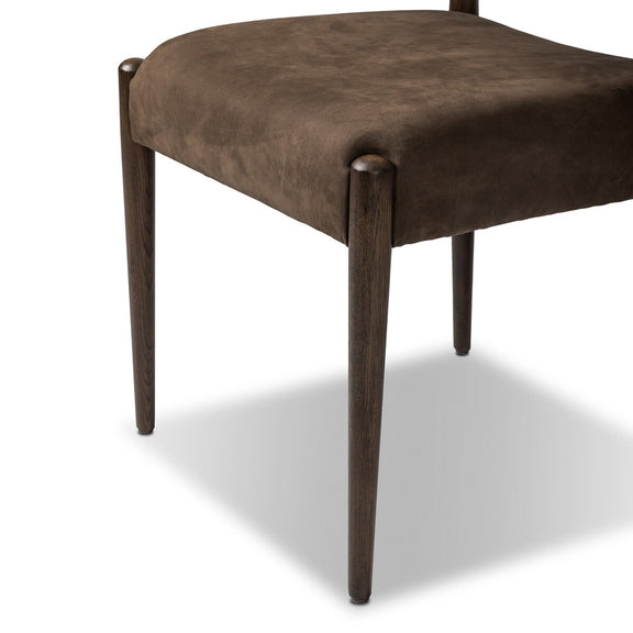 Jayla Armless Dining Chair - Nubuck Cigar