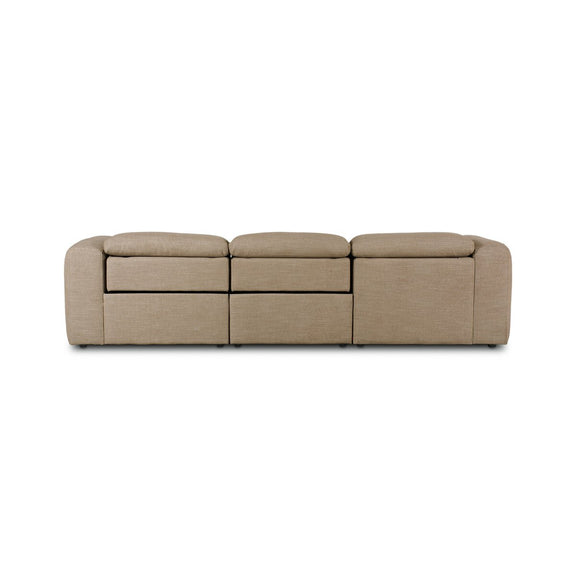 Radley Power Recliner 3-Piece Sectional W/ Chaise - Crypton® Nomad Taupe