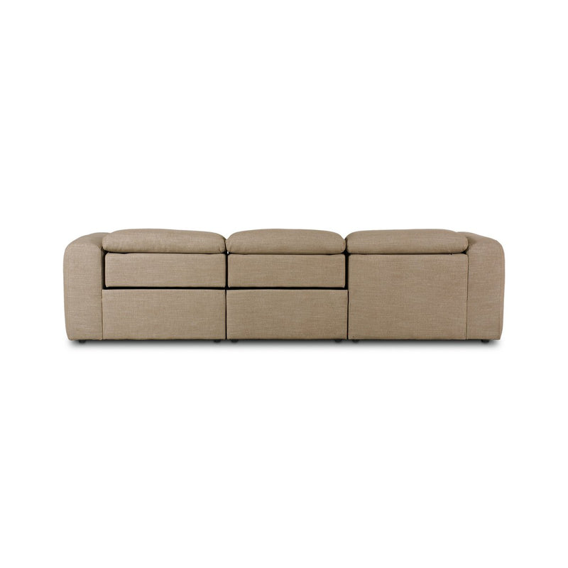 Radley Power Recliner 3-Piece Sectional W/ Chaise - Crypton® Nomad Taupe