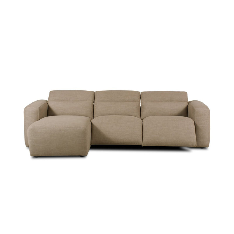 Radley Power Recliner 3-Piece Sectional W/ Chaise - Crypton® Nomad Taupe