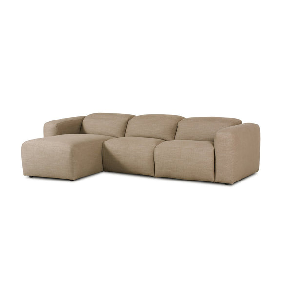 Radley Power Recliner 3-Piece Sectional W/ Chaise - Crypton® Nomad Taupe