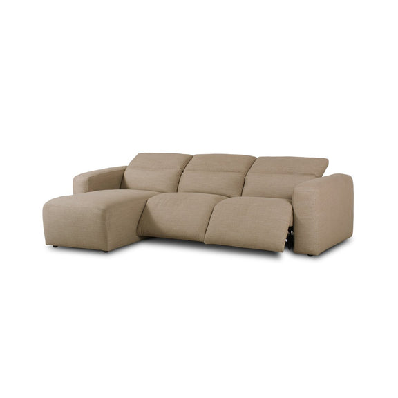 Radley Power Recliner 3-Piece Sectional W/ Chaise - Crypton® Nomad Taupe