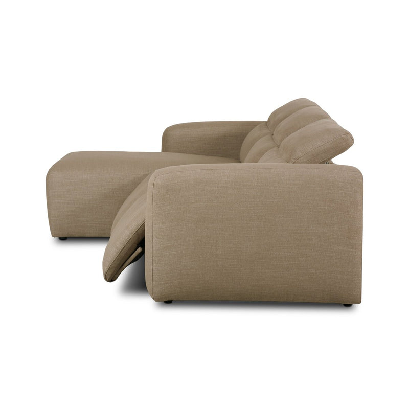 Radley Power Recliner 3-Piece Sectional W/ Chaise - Crypton® Nomad Taupe