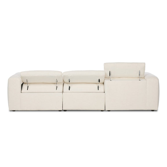 Radley Power Recliner 3-Piece Sectional W/ Chaise - Crypton Nomad Snow