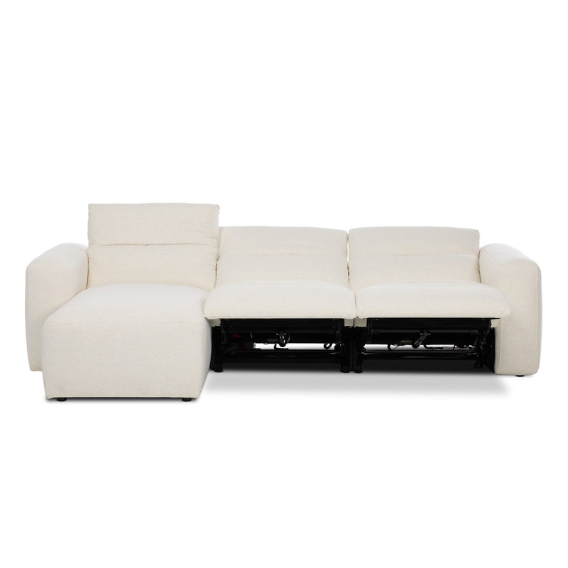 Radley Power Recliner 3-Piece Sectional W/ Chaise - Crypton Nomad Snow