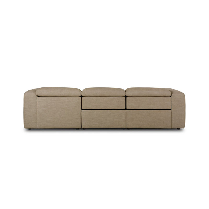 Radley Power Recliner 3-Piece Sectional W/ Chaise - Crypton® Nomad Taupe