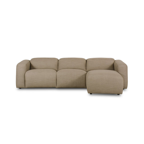 Radley Power Recliner 3-Piece Sectional W/ Chaise - Crypton® Nomad Taupe