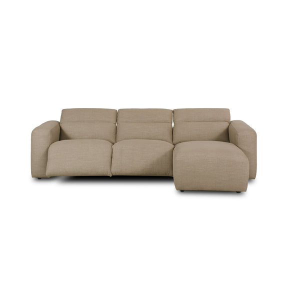 Radley Power Recliner 3-Piece Sectional W/ Chaise - Crypton® Nomad Taupe