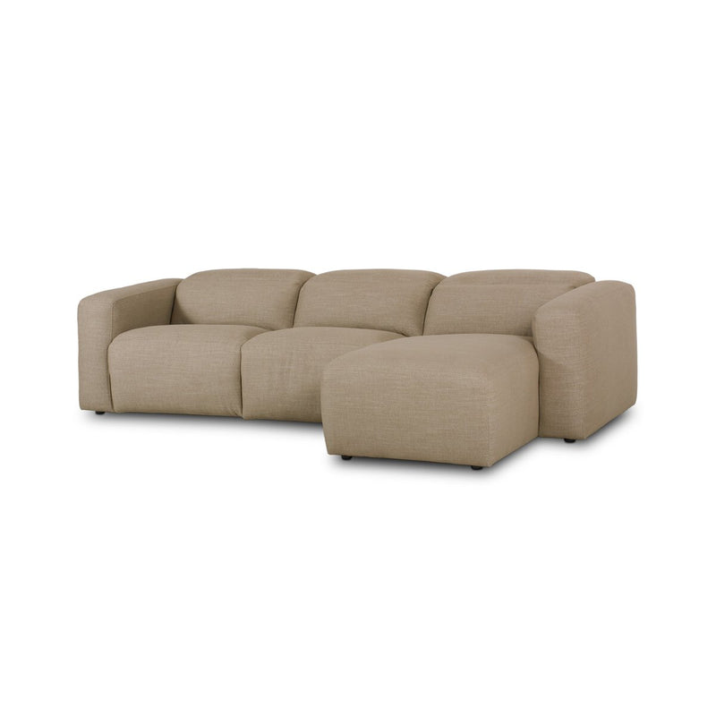 Radley Power Recliner 3-Piece Sectional W/ Chaise - Crypton® Nomad Taupe