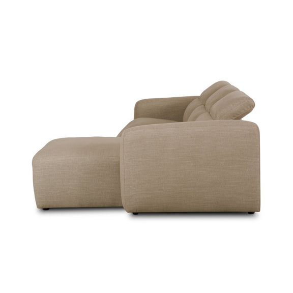 Radley Power Recliner 3-Piece Sectional W/ Chaise - Crypton® Nomad Taupe