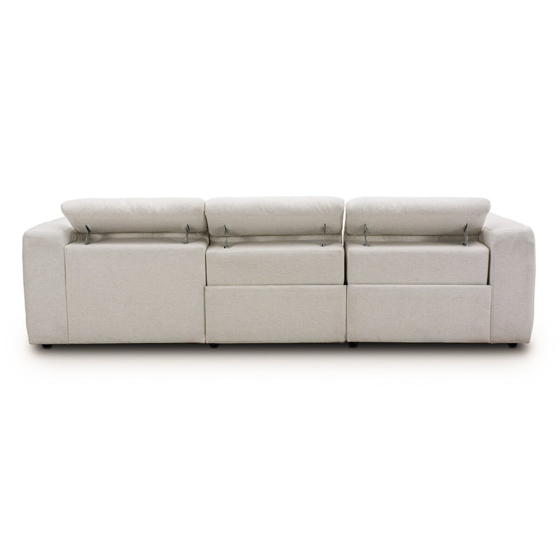 Radley Power Recliner 3-Piece Sectional W/ Chaise - Crypton Nomad Snow