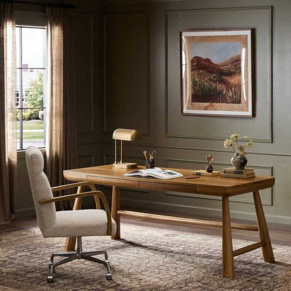 Lorik Desk - Caramel Rubberwood