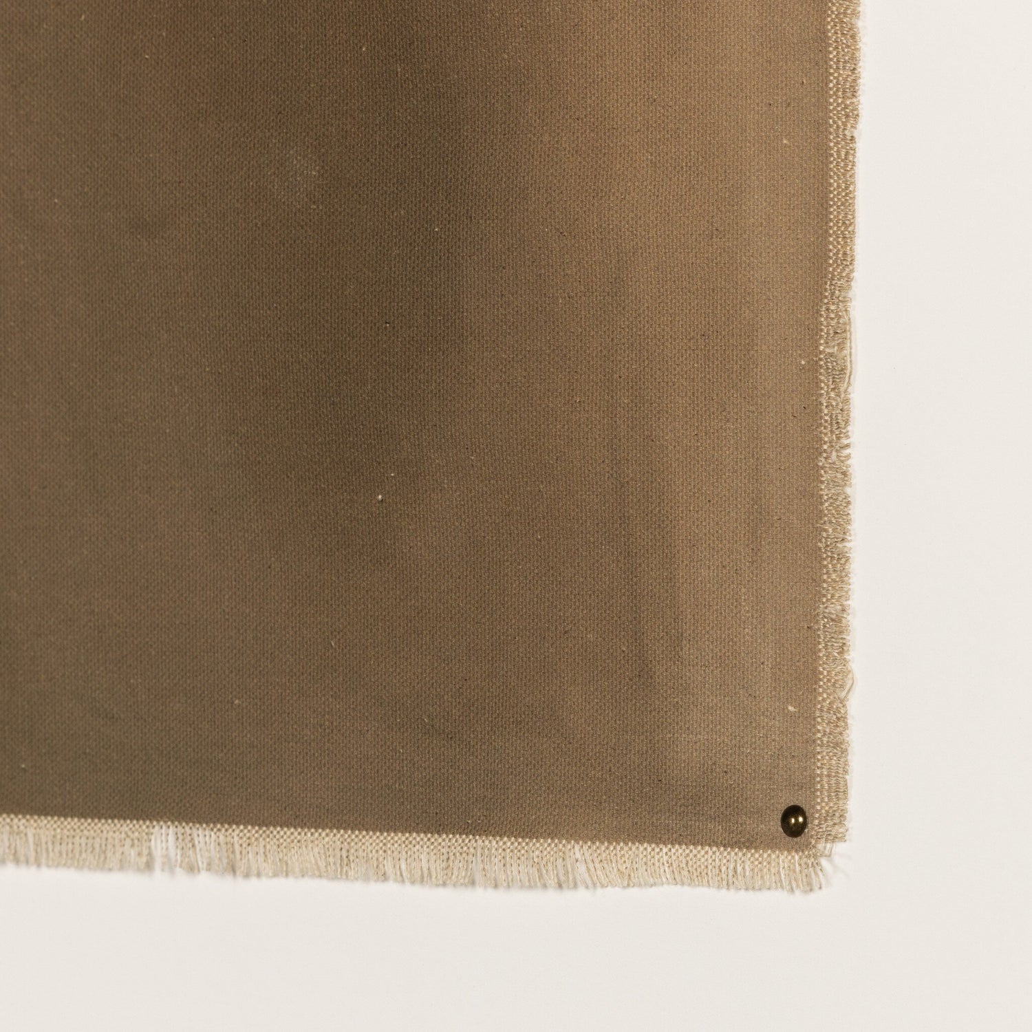 Abstract oil painting with subtle earth tones, featuring a gradient from deep brown to lighter shades. Textured canvas visible, showcasing the artist's technique. Corner of the artwork visible, demonstrating the painting's edge and framing.