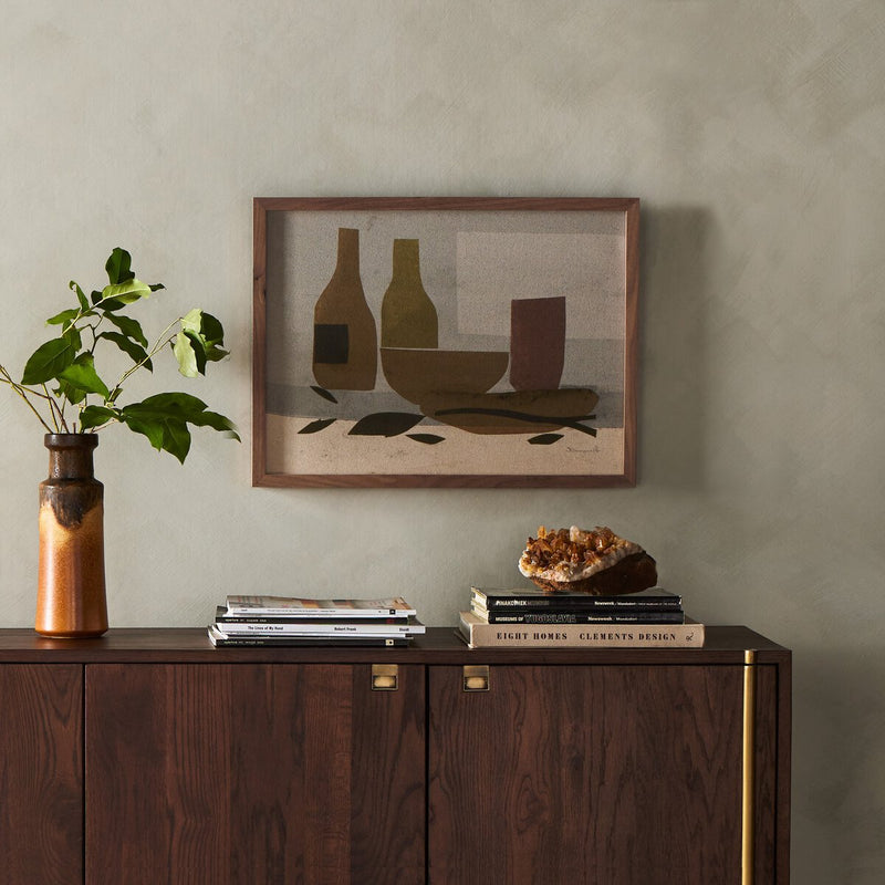 Wine and Olives by Dan Hobday - Rustic Walnut
