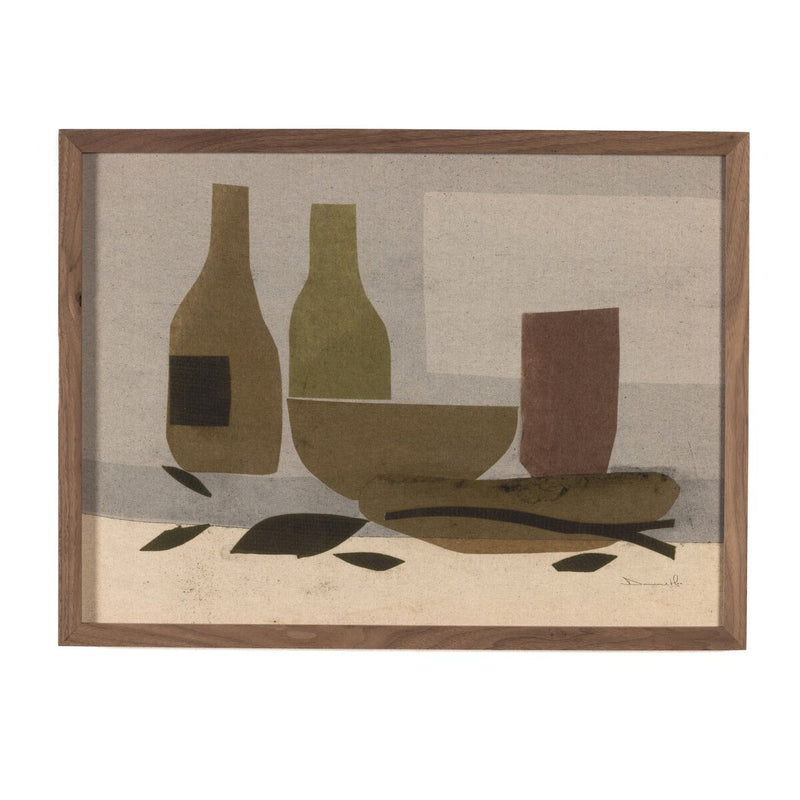 Wine and Olives by Dan Hobday - Rustic Walnut