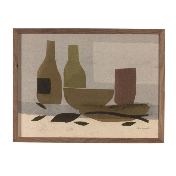 Wine and Olives by Dan Hobday - Rustic Walnut