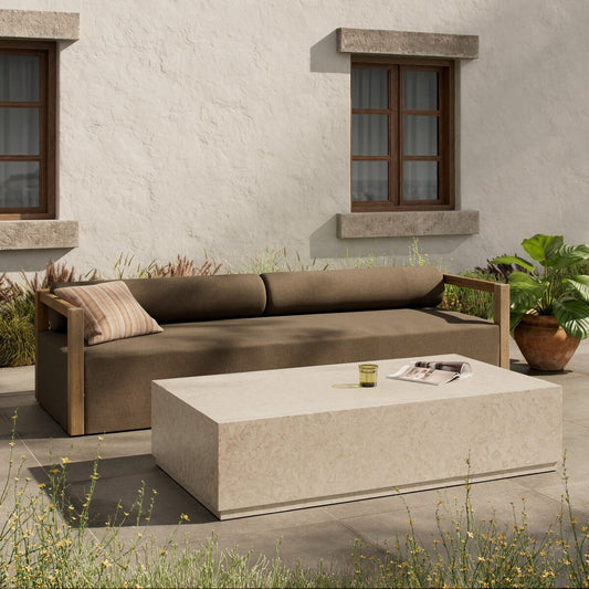Oakland Outdoor Rectangular Coffee Table - Outdoor Cream Marble