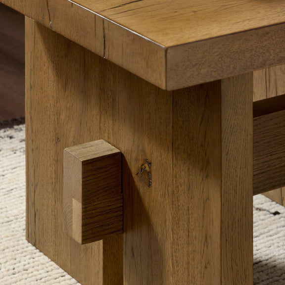 Isaac End Table - Rubbed Light Oak