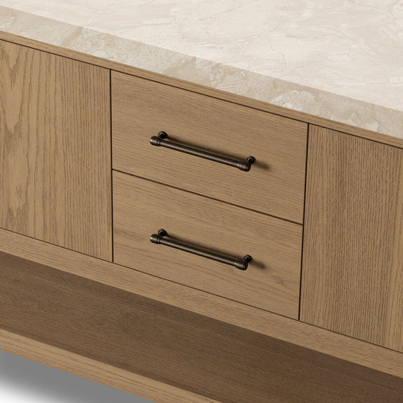 Anthem Double Vanity - Satin Light Wash Oak Veneer