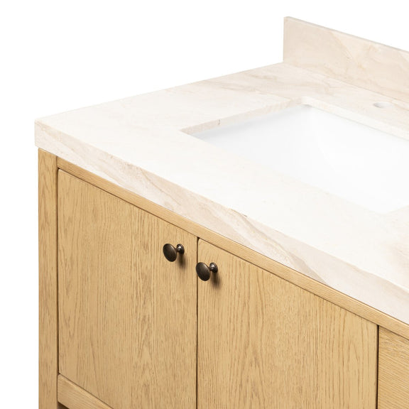 Anthem Double Vanity - Satin Light Wash Oak Veneer