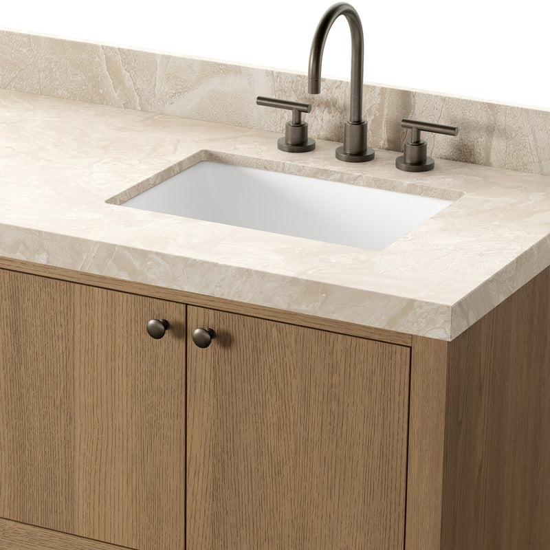 Anthem Double Vanity - Satin Light Wash Oak Veneer