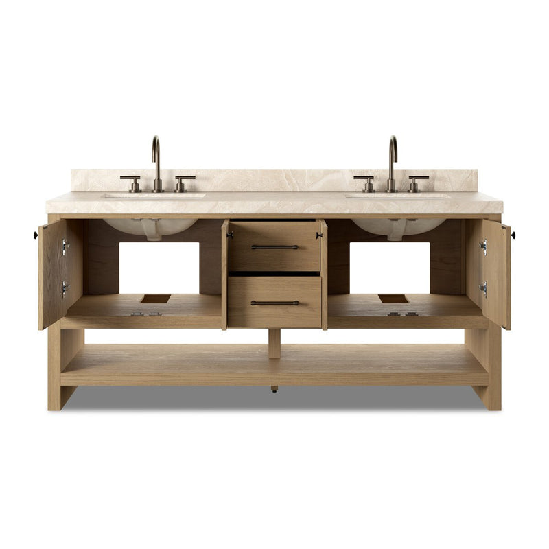 Anthem Double Vanity - Satin Light Wash Oak Veneer
