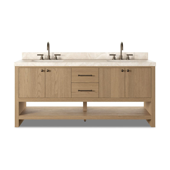Anthem Double Vanity - Satin Light Wash Oak Veneer