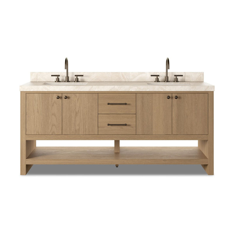 Anthem Double Vanity - Satin Light Wash Oak Veneer