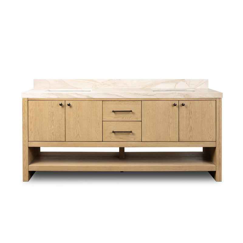 Anthem Double Vanity - Satin Light Wash Oak Veneer