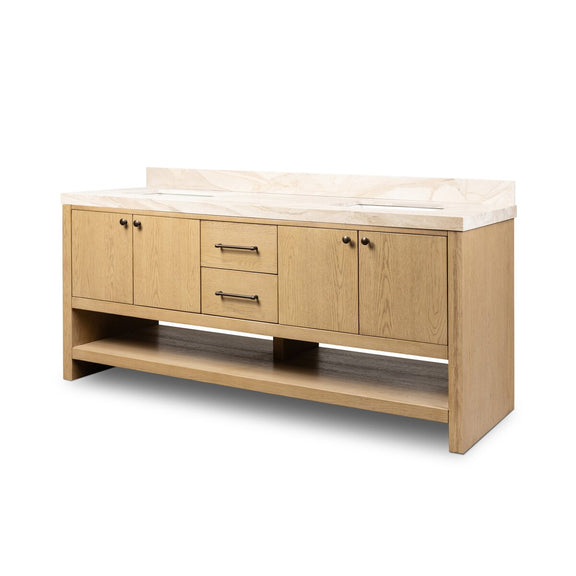 Anthem Double Vanity - Satin Light Wash Oak Veneer