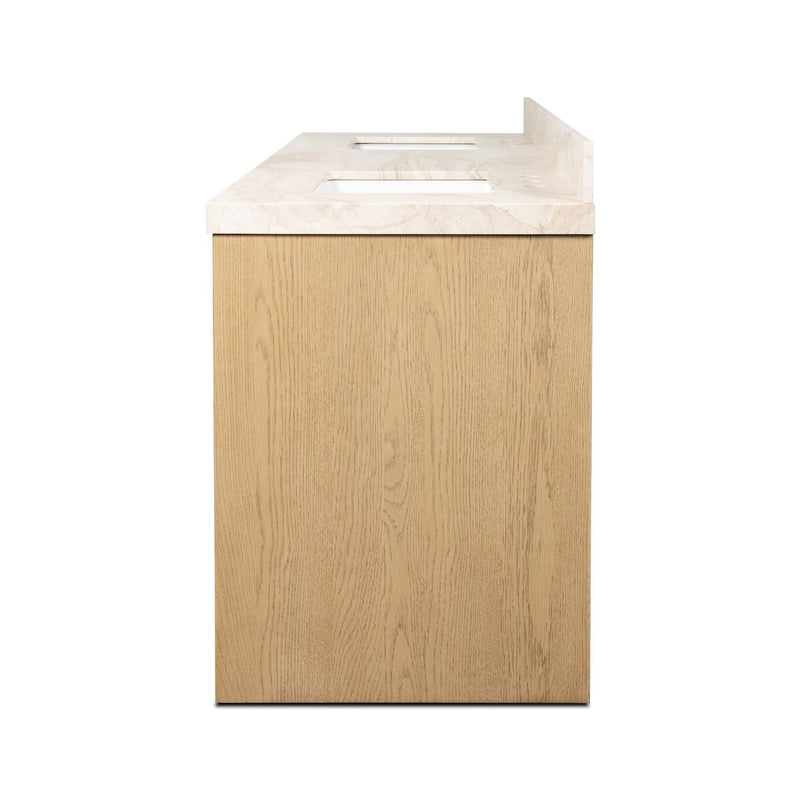 Anthem Double Vanity - Satin Light Wash Oak Veneer
