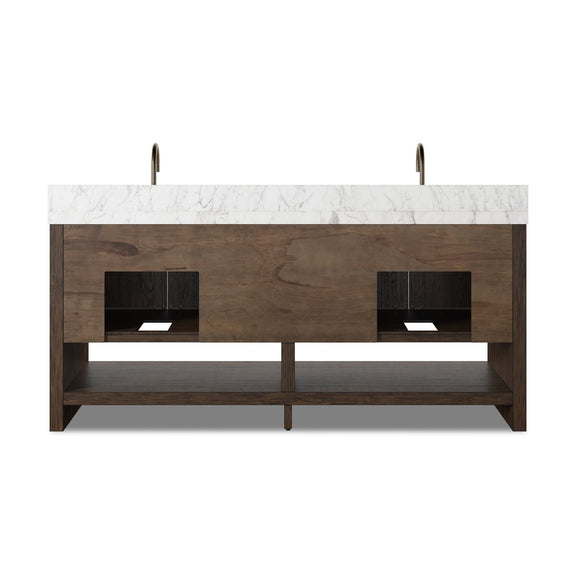 Anthem Double Vanity - Satin Espresso Oak Veneer