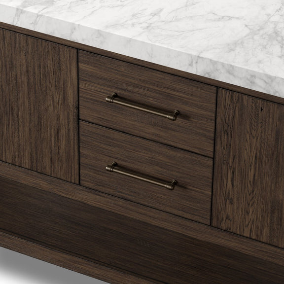 Anthem Double Vanity - Satin Espresso Oak Veneer