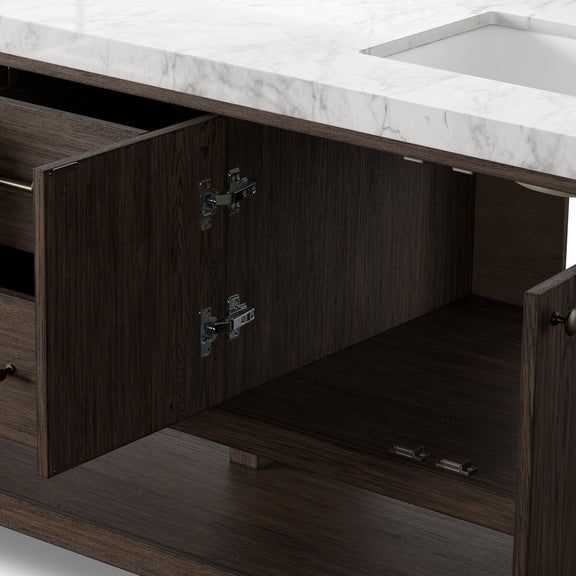 Anthem Double Vanity - Satin Espresso Oak Veneer