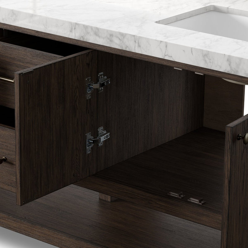 Anthem Double Vanity - Satin Espresso Oak Veneer