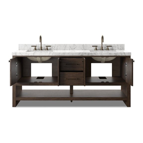 Anthem Double Vanity - Satin Espresso Oak Veneer
