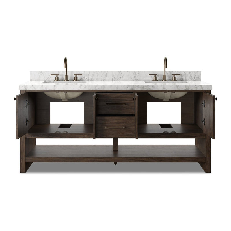 Anthem Double Vanity - Satin Espresso Oak Veneer