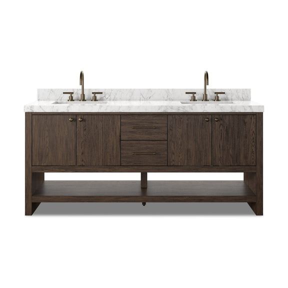 Anthem Double Vanity - Satin Espresso Oak Veneer